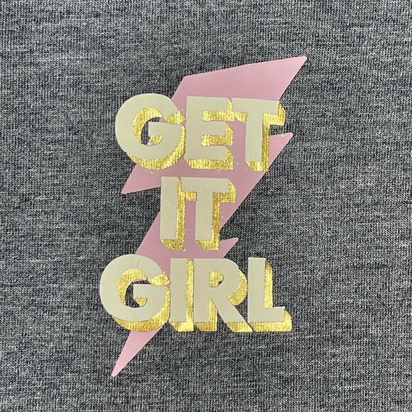 Old Navy Active Get It Girl Graphic Tee Sz XXL New Gray Short Sleeve T-Shirt - Picture 3 of 6